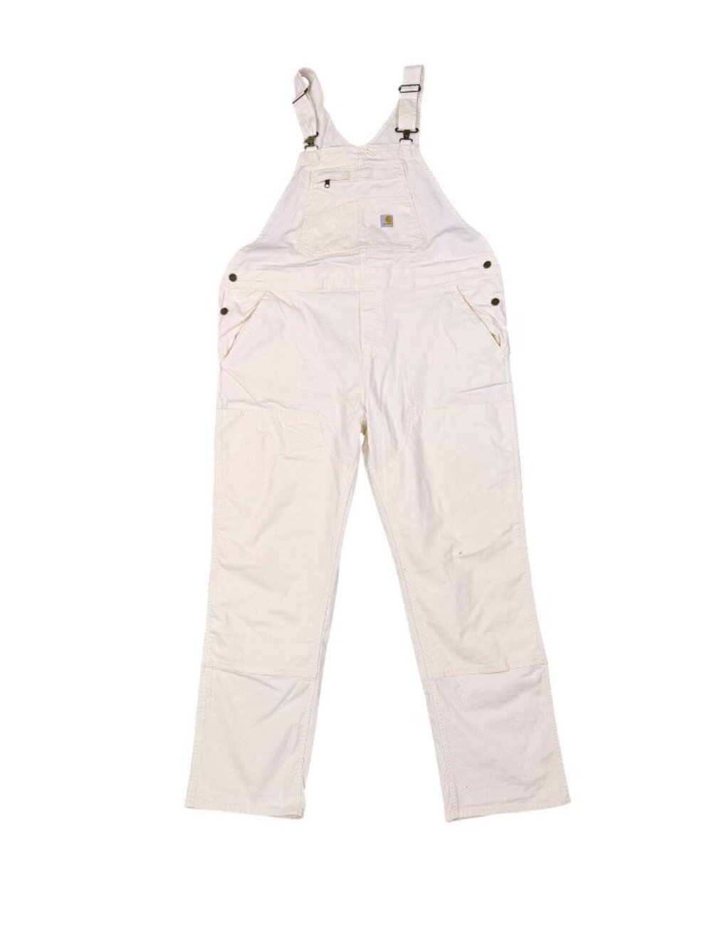 Carhartt Womens White Canvas Rugged Flex Bib Overalls Loose Fit Sz XL (16-18) - Picture 2 of 14